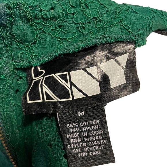 Green Lace Zipper Back Blouse - Picture 5 of 5